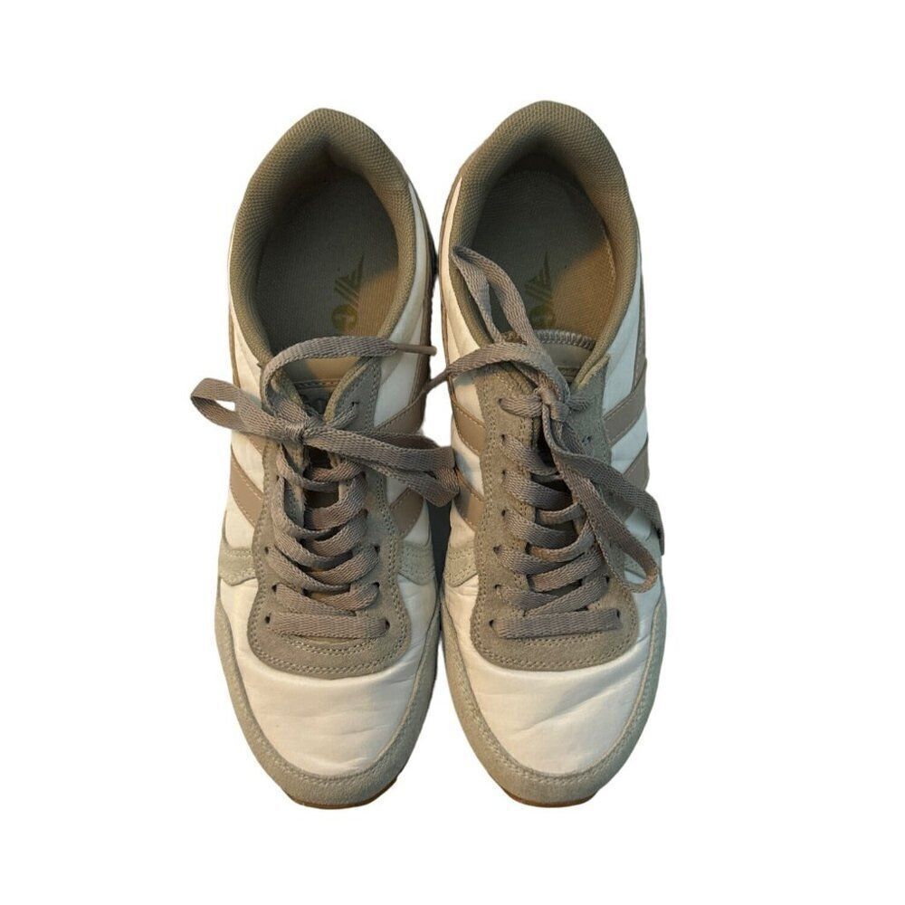 Gola Daytona Chute Womens Sneakers Size 8 US / 39 EU Beige & White Leather/Texti